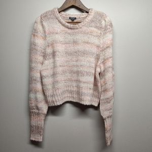 New Wild Fable Knit Sweater Women Plus Size XXL Cream Pink Cropped Winter